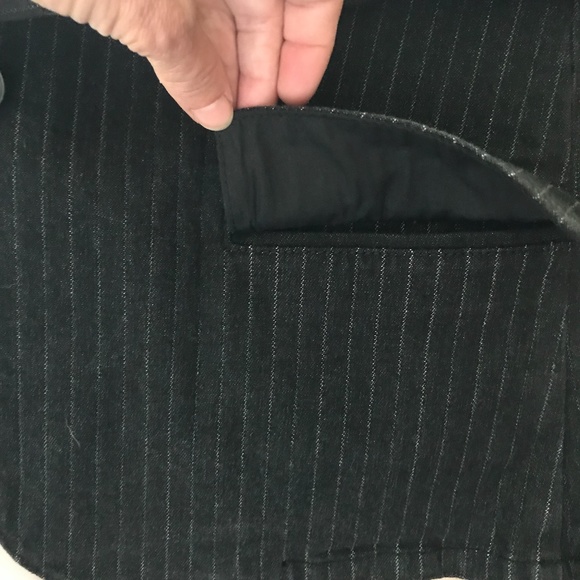 Ralph Lauren Jeans Co Black Denim Pinstrip Jacket Blazer Large NEW NWOT - Picture 8 of 11